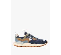 FLOWER MOUNTAIN Mens Yamano 3 Navy Suede & Canvas Trainers Mens Eu