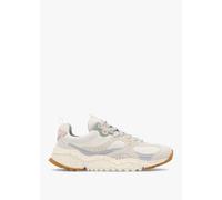 FLOWER MOUNTAIN Women's Wave White Hairy Velour Suede Trainers Size: