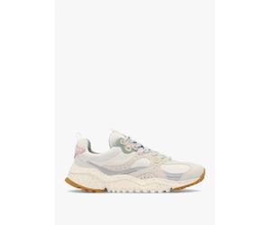 FLOWER MOUNTAIN Women's Wave White Hairy Velour Suede Trainers Size: