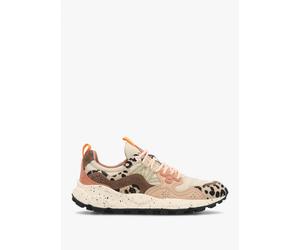 FLOWER MOUNTAIN Women's Yamano 3 Beige Milk Light Brown Leopard Suede