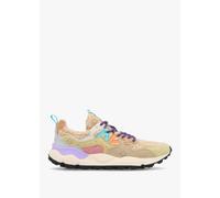 FLOWER MOUNTAIN Women's Yamano 3 Beige Multi Teddy Suede Trainers Siz