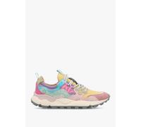 FLOWER MOUNTAIN Women's Yamano 3 Pink Ocher Light Pink Suede & Nylon T