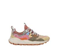 FLOWER MOUNTAIN Womens Yamano 3 Suede & Technical Trainers In Beige Pink Size: 39, Colour: Camel Fabric