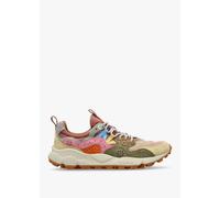 FLOWER MOUNTAIN Womens Yamano 3 Suede & Technical Trainers In Beige Pink Size: 41, Colour: Camel Fabric