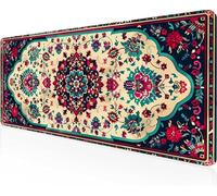 Flower Mouse Mat 1200x600x3mm Large Gaming Mouse Pad Red Keyboard Mat Stitched Edges, Non Slip Rubber Base, Waterproof Soft Cloth, Computer Accessories for Home Office Decor, Gifts PjY1448 X-7