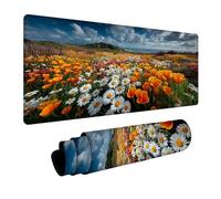 Flower Mouse Mat 40x20in, Gaming Mouse Pad Landscape, Desk Mat with Non-Slip Rubber Base, Gaming Accessories, Mousepad with Stitched Edge, Office Accessories Keyboard Mousepad, for Gamer Laptop 9-5512