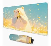 Flower Mouse Mat 600x400 mm, Large Mouse Pad Bear Waterproof & Durable Desk Mat with Non-Slip Rubber Base and Stitched Edges, XXL Gaming Mousepad for Home, Office, PC, Laptop, Room Decor 3Y-21