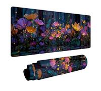 Flower Mouse Mat 64x32in, Gaming Mouse Pad Butterfly, Desk Mat with Non-Slip Rubber Base, Gaming Accessories, Mousepad with Stitched Edge, Office Accessories Keyboard Mousepad, for Gamer Laptop 6-6648