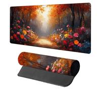 Flower Mouse Mat, Mouse Pad 1000x500x3mm, Desk Mat Large, XXL Gaming Mousepad, Desk Accessories Keyboard Pad, Office Accessories Gaming Mousemat, for Computers Laptop Office Large Mousemat, Red P-6336