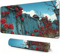 Flower Mouse Mat XXL 1000 x 500 x 3mm Gaming Mouse Pad Rose Desk Accessories, Extra Large Size Improve Mobility Accuracy and Speed, Desk Mat with Non Slip Base and Stitched Edge for Gaming DZ-412