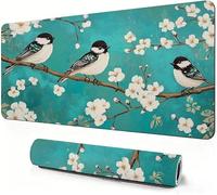 Flower Mouse Mat XXL 800 x 300 x 3mm Gaming Mouse Pad Animal Desk Accessories, Extra Large Size Improve Mobility Accuracy and Speed, Desk Mat with Non Slip Base and Stitched Edge for Gaming DZ-379