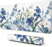 Flower Mouse Mat XXL 900 x 400 x 3mm Gaming Mouse Pad Abstract Desk Accessories, Extra Large Size Improve Mobility Accuracy and Speed, Desk Mat with Non Slip Base and Stitched Edge for Gaming DZ-368