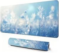 Flower Mouse Mat XXL 900 x 400 x 3mm Gaming Mouse Pad Field Desk Accessories, Extra Large Size Improve Mobility Accuracy and Speed, Desk Mat with Non Slip Base and Stitched Edge for Gaming DZ-439