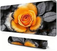 Flower Mouse Mat XXL 900 x 400 x 3mm Gaming Mouse Pad Rose Desk Accessories, Extra Large Size Improve Mobility Accuracy and Speed, Desk Mat with Non Slip Base and Stitched Edge for Gaming DZ-464