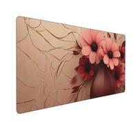 Flower Mouse Mat xxl Gaming Mouse Pad 900x500 mm non Slip Desk Mat, Pink Extended Large Mousepad Waterproof & Durable & Stitched Edges Keyboard Mat for Home, Office, Gaming Room (36x20 Inch) 2S-336