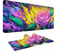 Flower Mouse Pad 1200x600mm, Gaming Accessories Mouse Mat - Mousepad with Non-Slip Base and Stitched Edge Compatible with Laser and Optical Mice Table Pad for Gaming Office Work Abstract j0zj-548