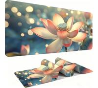 Flower Mouse Pad 800x300mm, Gaming Accessories Mouse Mat - Mousepad with Non-Slip Base and Stitched Edge Compatible with Laser and Optical Mice Table Pad for Gaming Office Work Landscape j0zj-518