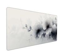 Flower Mouse Pad Large 90x30cm, White Gaming Mouse Pad Waterproof Desk Mat with 3MM Stitched Edges, Non-Slip Rubber Base Mousepad Computer Accessories for Gaming, PC, Office, Home, Gifts -lsy2603LE