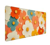 Flower Mouse Pad Large 90x30cm, Yellow Gaming Mouse Pad Waterproof Desk Mat with 3MM Stitched Edges, Non-Slip Rubber Base Mousepad Computer Accessories for Gaming, PC, Office, Home, Gifts -lsy2603Z8