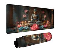 Flower Mouse Pad Large, Statue Gaming Mouse Mat 64x32in, Desk Mat with Stitched Edge, XXL Mousepad Non-Slip Rubber Base, Office Accessories, Keyboard Pad, for Computers Gaming Accessories, Gift Z-9759