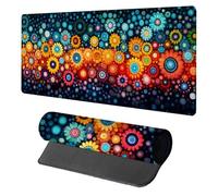 Flower Mouse Pad, Mouse Mat 800x400x3mm, Stitched Edge Design XXL Desk Mat Large, Desk Accessories Gaming Mousemat, Office Accessories Keyboard Pad, for Gaming PC Office Large Mousepad, Blue B-6162