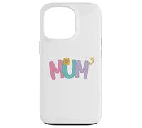 Flower Mummy Of Three Kids Funny Cute Mothers Day Mum Cubed Case for iPhone 13 Pro