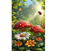 Flower Mushroom Jigsaw Puzzles for Adults 500 Pieces Educational Toys Challenging Game 500 Piece Puzzles for Adults for The Whole for Women Gifts for Men