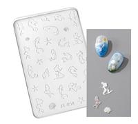 Flower Nail Art Silicone Mold Butterfly Embossing Gel Print Stencil Carving Template Tool for Art Decors Nail Creativity