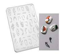 Flower Nail Art Silicone Mold Butterfly Embossing Gel Print Stencil Carving Template Tool for Art Decors Nail Creativity