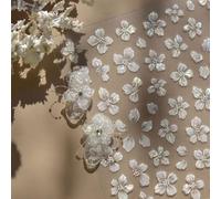 Flower Nail Art Stickers Decals, White, 1PCS | Shiny Shell Light Crystal Flowers, Jelly Flowers, Spring Summer DIY Manicure, Exquisite Design