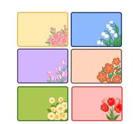 Flower Name Stickers,2"x 3" Name Tag Labels with 6 Designs Flower 240 Pcs Adhesive Name Tags Sticker for School,Office,Home Party,Conferences