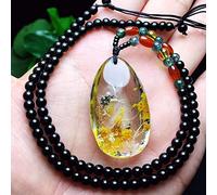 Flower Natural Ghost Crystal Pendant Hand Carved Butterfly Pendants Sweater Chain Necklace Lucky for Women Men Fashion Jewelry