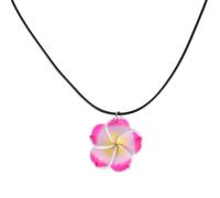 Flower Necklace Charming Pendant Charm Choker Chain Clavicle Chain For Fashionable Girls Lady PU Rope Necklace Costume Jewelry Fashionable Floral Pendant