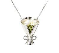 Flower Necklace - Display Real Botanical Blooms Elegantly, Mini Wearable Vase Jewelry Pendant Gift, 60cm Adjustable Length, Rustproof Polished Structural Base Metal For Daughter Mother Wedding Party