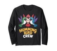 Flower Nectar Trochilidae Tiny Glorious Happy Humming Bird Long Sleeve T-Shirt