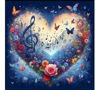 Flower Notes Diamond Painting Kit for Adults,5D Square Full Drill Abstract Music Diamond Art Kits,DIY Crystal Embroidery Gem Art Picture Craft for Living Room Home Decor,90x90cm