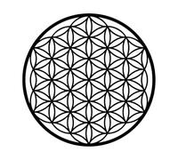 Flower of Life Boho Decals, Vinyl Mandala Sticker Seed of Life Wall Decoration Geometric Pattern Mandala Deco Modern-XL-92x92cm-Black
