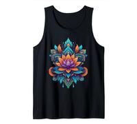 Flower of Life Geometric Feather Mandala Design Tank Top