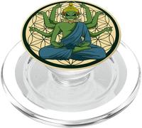 Flower Of Life Meditation Extra Terrestrial Zen Buddha Alien PopSockets PopGrip for MagSafe