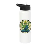 Flower of Life Meditation Extra Terrestrial Zen Buddha Alien Stainless Steel Insulated Water Bottle