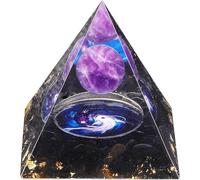 Flower of Life Orgonite Money Healing Crystal Pyramids for Positive Energy Rose Quartz&Blue Stones That Promotes Wealth,Prosperity and attracts Success (Tai Chi)