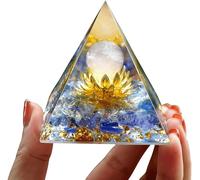 Flower of Life Orgonite Money Healing Crystal Pyramids for Positive Energy Rose Quartz with Blue Stones and Luck White Crystal That Promotes Wealth, Prosperity and attracts Success