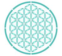 Flower of Life Stencil - 35.5 x 35.5cm (L) Reusable Sacred Geometry Mandala Wall Stencil Template