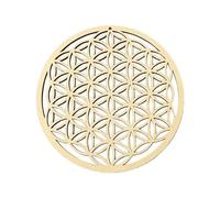 Flower of Life Wall Art, 12 Inch Wooden Crystal Grid Board, Sacred Geometry Wall Art, Spiritual Flower of Life Wall Hanging Sculpture for Meditation Yoga Living Room Bedroom Home Wall Decoration