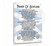 Flower of Scotland Lyrics Metal Wall Sign, Scottish National Anthem Plaque, Vintage Style Decor