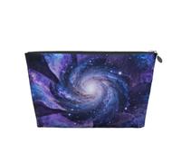 Flower of the Universe Leather Travel Makeup Bag-Waterproof Cosmetic Pouch