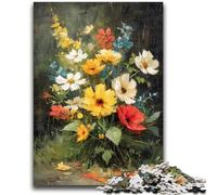 Flower Oil Painting Jigsaw Puzzles for Adults 1000 Pieces, Suitable for Ages 14 And Up Improve Memory Gifts Ideas 26x38cm
