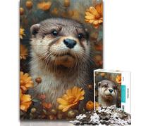 Flower Otter Adult Jigsaws 1000 Piece,Educational Game Challenge Toy Wall Decoration Unique Birthday And Xmas Gifts (50x75cm)