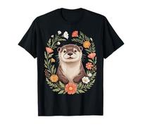 Flower Otter Floral Sea Animals Otter Cute Otter T-Shirt