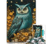 Flower Owl JigsawPuzzle 1000 Pieces for Adults,Challenging To Complete But Fun And Humorous Unique Home Decor And Gifts (38x26cm)